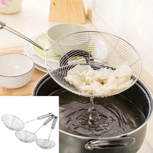 Stainless Steel Skimmer – Mesh Strainer for Frying & Cooking