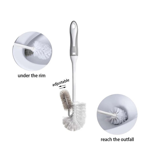 Toilet Brush Set with Under Rim Brush & Storage Caddy – 2 Pack