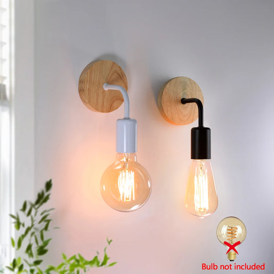 Vintage Wooden Wall Lamp