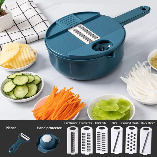 Manual Vegetable Chopper & Slicer – Multi-Function Kitchen Tool