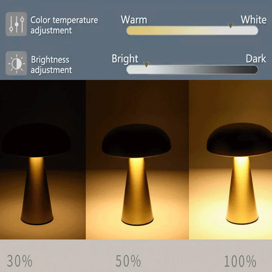 Retro Mushroom LED Table Lamp – Touch Bedside Light