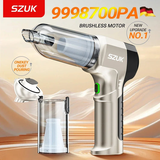 SZUK C017MAX Wireless Mini Car Vacuum Cleaner – Portable Handheld Strong Suction Cleaner for Car & Home