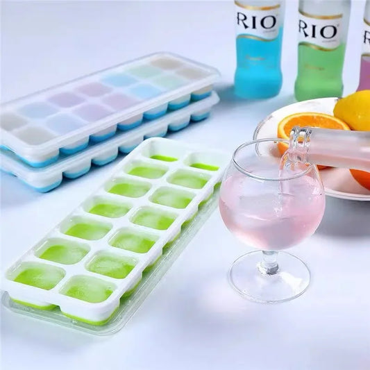 Soft-Bottom Silicone Ice Cube & Ice Cream Mold with Cover – DIY Summer Frozen Treats