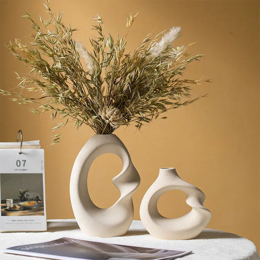 CAPIRON Ceramic Matte Vase Set – Modern Nordic Home Décor