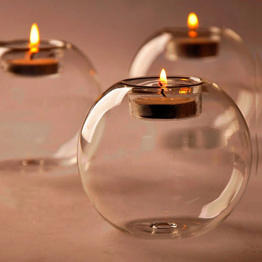 Clear Glass Tea Light Candle Holder