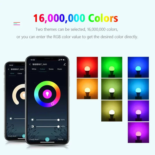 Tuya Smart WiFi LED Bulb – E14 Candle, RGB, Dimmable