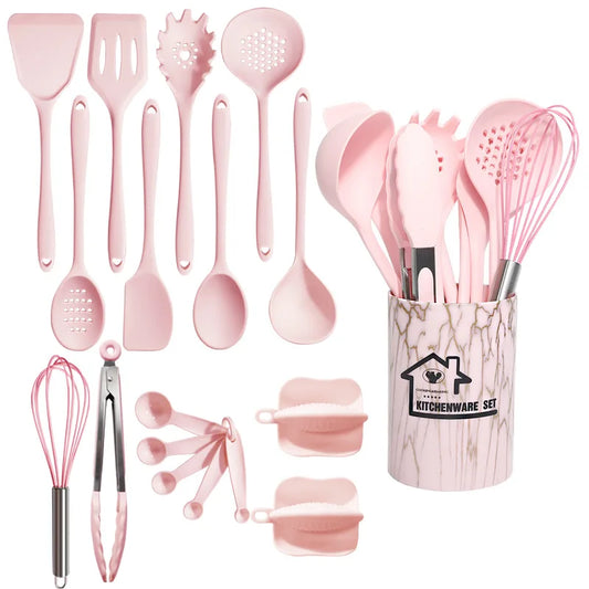 18PCS Pink Silicone Kitchen Utensil Set