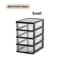 Clear Desktop Storage Organizer with Drawers – Stackable Plastic Desk Organizer for Office & Cosmetics
