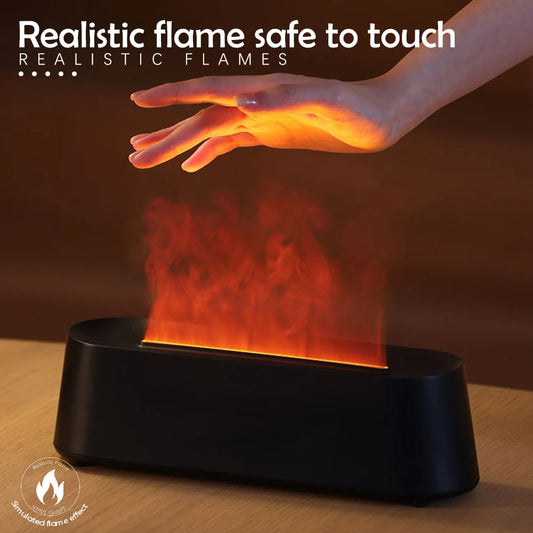 Flame Aroma Diffuser & Humidifier – 7-Color LED Essential Oil Diffuser