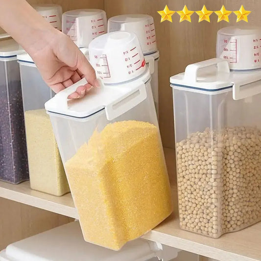 Rice & Grains Storage Canister – With Measuring Cup