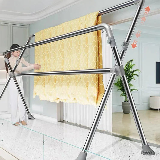 Mobile Double Rod Floor Drying Rack