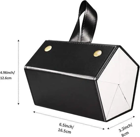 Multifunctional Glasses & Jewelry Storage Box – Handmade PU Leather, Multi-Grid Design
