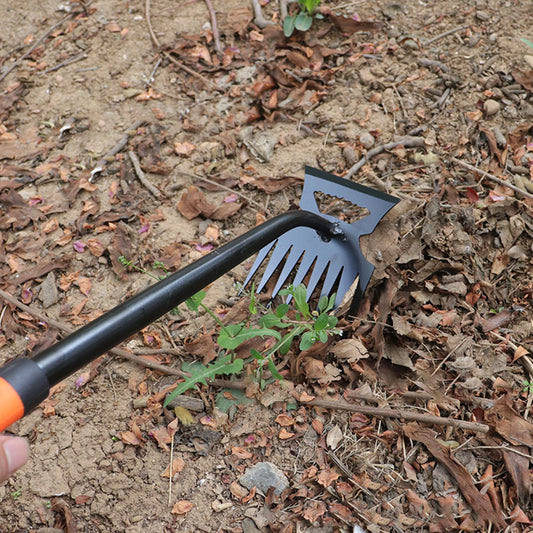 2-in-1 Metal Weed Cleaning Shovel & Garden Rake – Stainless Steel Dual-Headed Weeding Tool with 5/6/8/11 Teeth for Gardening