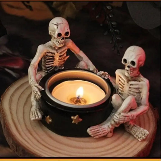 Halloween Skull Candle Holder