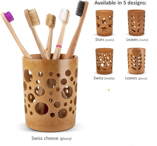 Bamboo Tube Toothbrush Holder Cup