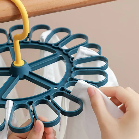 Round Drying Rack with 20 Clips Hanger Organizer