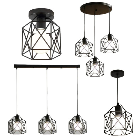 Industrial Metal Cage LED Pendant Light