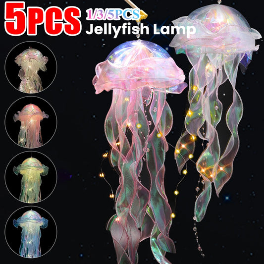 5PCS Jellyfish Hanging Night Lights