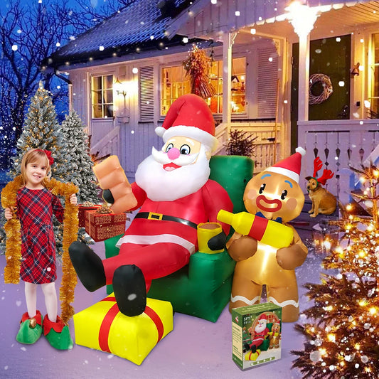 Inflatable Santa Claus Christmas Arch with LED