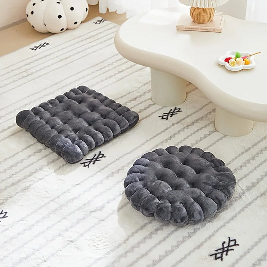 Large Biscuit-Shaped Plush Cushion