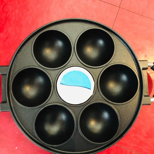 7-Hole Cast Iron Omelette Pan