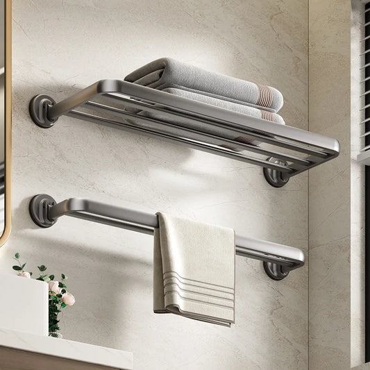 Wall-Mounted Aluminum Towel Rack