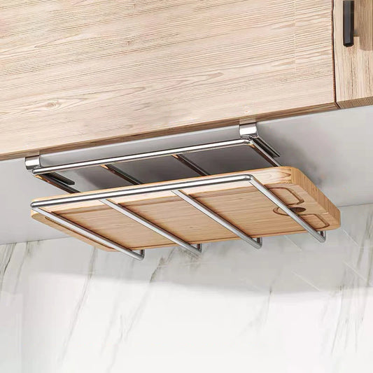 Under Cabinet Cutting Board Organizer Rack