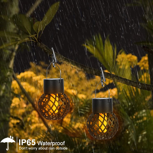 4PC Solar Flickering Flame String Lights