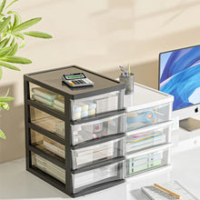 Clear Desktop Storage Organizer with Drawers – Stackable Plastic Desk Organizer for Office & Cosmetics