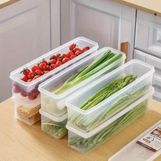 Rectangular Plastic Food Storage Containers – Long Fresh-Keeping, Reusable Fridge Organizer