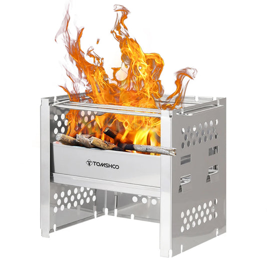 Tomshoo Portable Wood Burning Stove with BBQ Grill