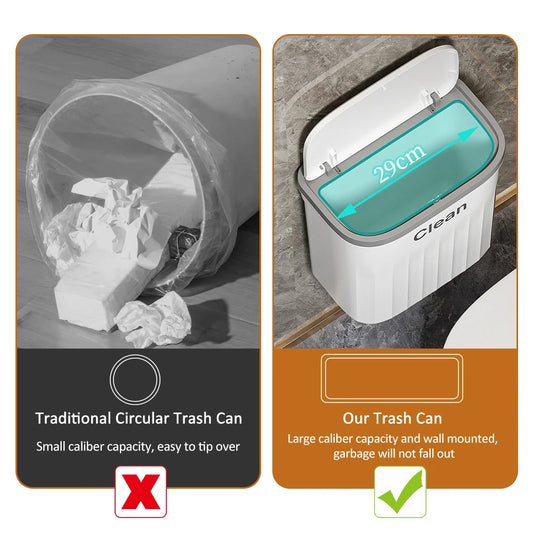 12/16L Press Wall-Mounted Trash Can