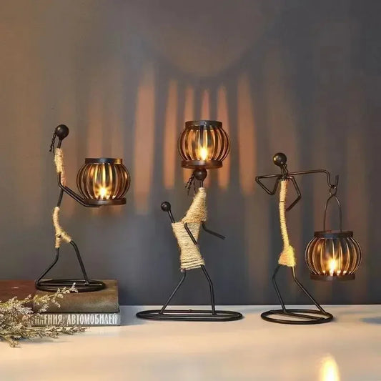 Rustic Figurine Candle Holders