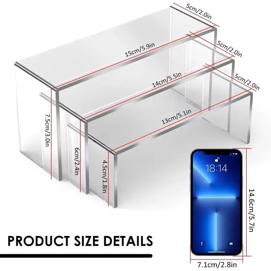 Clear Acrylic Display Stand Riser (3/6/9/12 Pcs)**