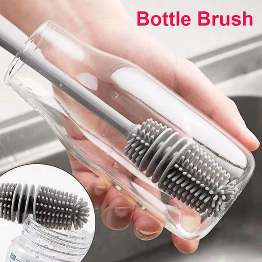 Silicone Bottle & Cup Cleaning Brush with Long Handle