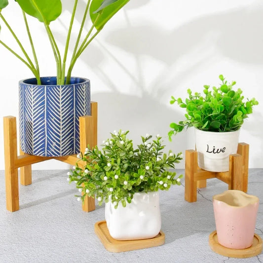 Four-legged Wooden Plant Stand – Succulent & Flower Pot Display