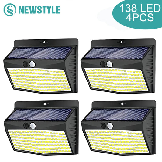 138LED Solar Motion Wall Light (4PCS)