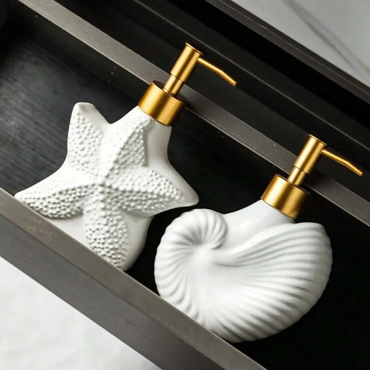 Coastal Starfish Ceramic Soap Dispenser