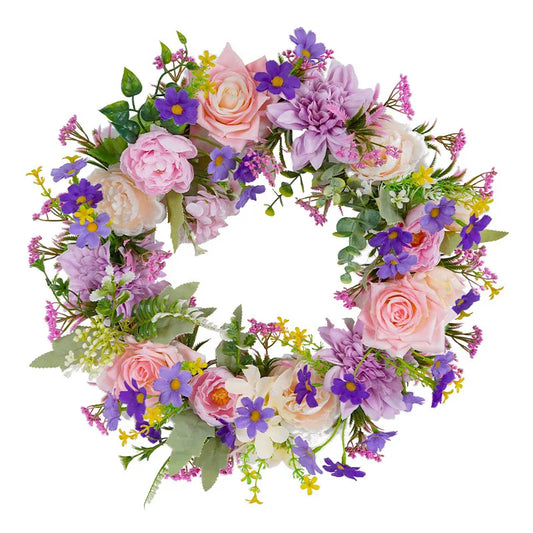 Summer Flower Wreath – Artificial Floral Door & Wall Decor
