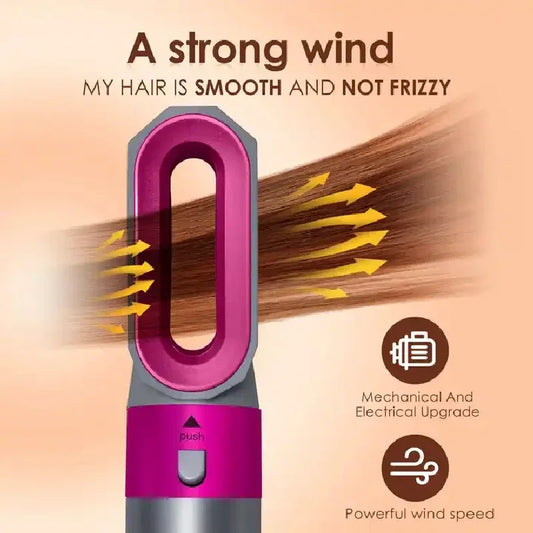 5-in-1 Electric Hair Comb – Negative Ion Straightener, Curler & Blow Dryer Brush