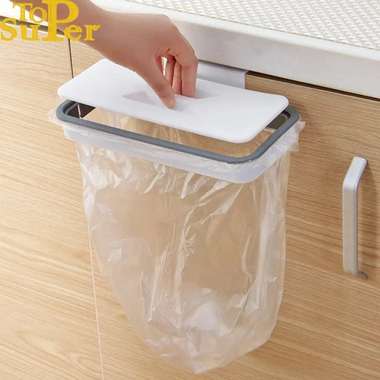 Kitchen Hanging Trash & Storage Rack – Bag Hook with Drying Shelf