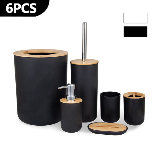 6Pcs Bathroom Storage & Dispenser Set