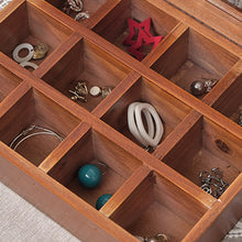 Wooden Tea & Jewellery Organizer Box with Clear Lid – 9/12 Compartment Storage Case