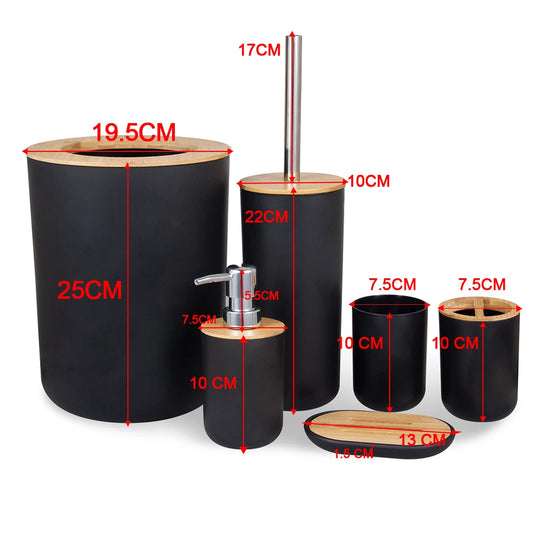 6Pcs Bathroom Storage & Dispenser Set