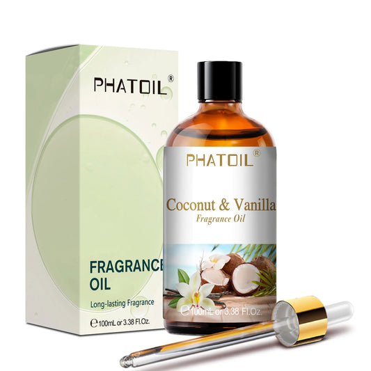 PHATOIL 100ml Fragrance Oil – Coconut, Vanilla, Bubble Gum & More for Candles & Soap