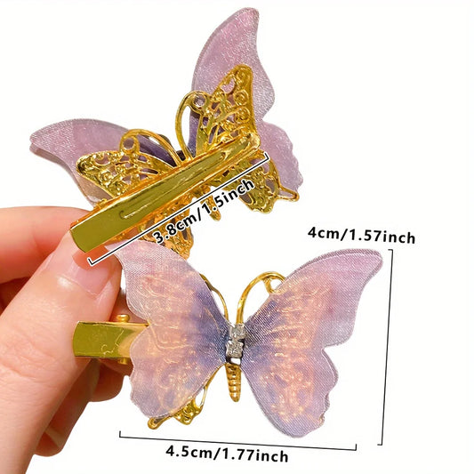 6/12/24/36pcs Cute Butterfly Hairpins – Sweet Non-Damaging Hair Clips for Girls
