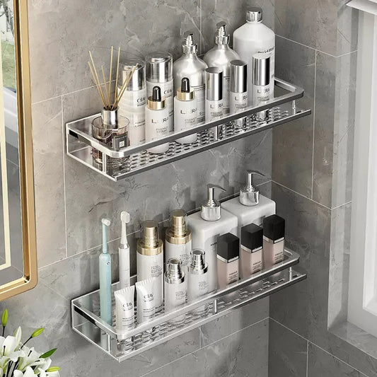 Silver Bathroom Shelf Organizer – Shower Storage Rack
