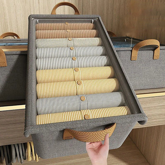 1Pc Cationic Steel Frame Folding Storage Box – Multi-Functional Wardrobe & Drawer Organizer