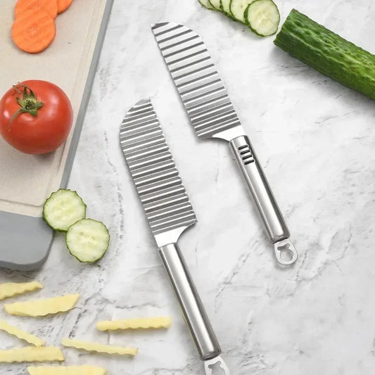 Stainless Steel Crinkle Cutter – Wavy Slicer Knife