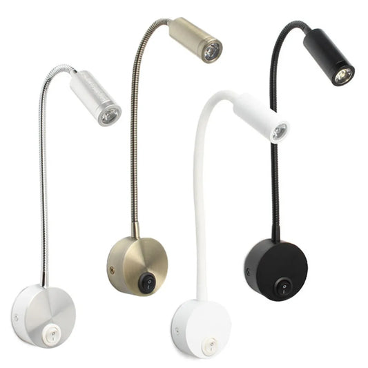 3W LED Gooseneck Reading Wall Lamp
